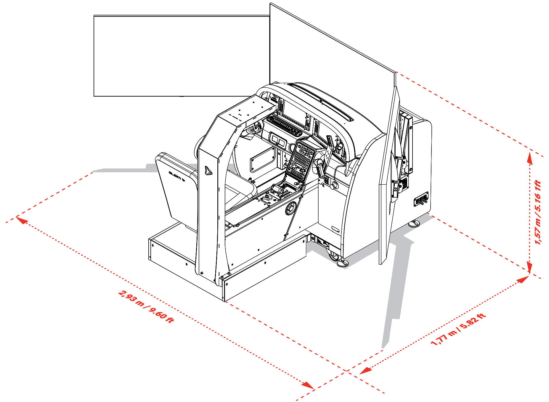 AL3X - Light Sport Aircraft (LSA) - 3 Screen Configuration - Installation Dimensions